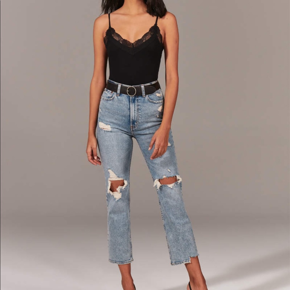 Abercrombie ultra high rise ankle jeans